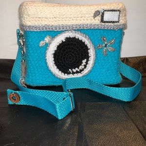 Camera purse Crochet Shoulder strap lined
